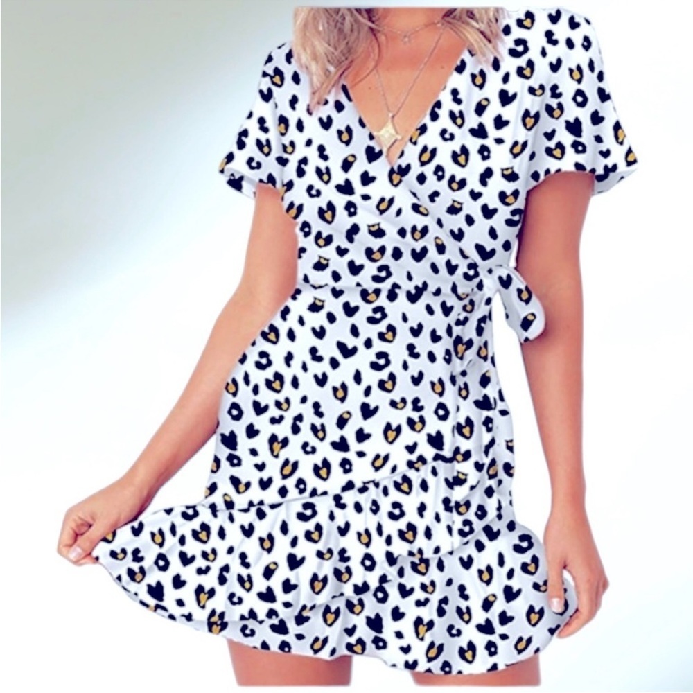 Leopard Print Wrap Dress